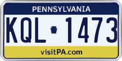PA license plate KQL1473