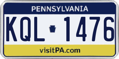PA license plate KQL1476