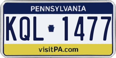 PA license plate KQL1477