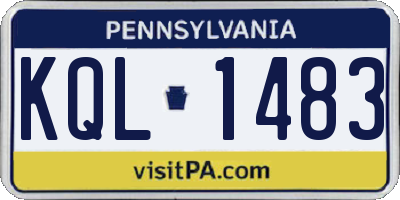 PA license plate KQL1483