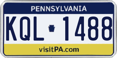 PA license plate KQL1488