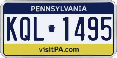 PA license plate KQL1495