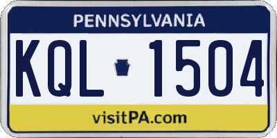 PA license plate KQL1504