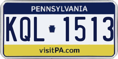 PA license plate KQL1513