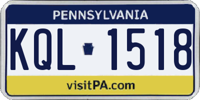 PA license plate KQL1518