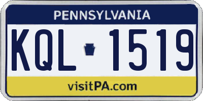 PA license plate KQL1519