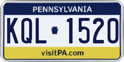 PA license plate KQL1520