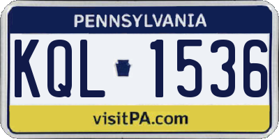 PA license plate KQL1536
