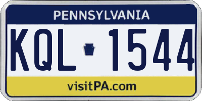 PA license plate KQL1544