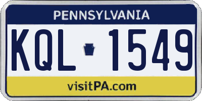 PA license plate KQL1549