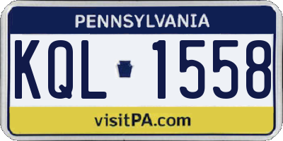 PA license plate KQL1558