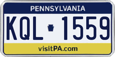 PA license plate KQL1559