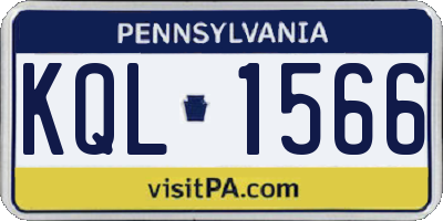 PA license plate KQL1566