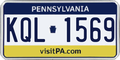 PA license plate KQL1569