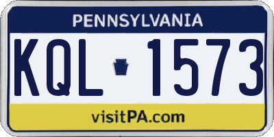 PA license plate KQL1573