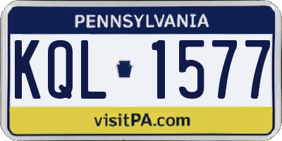 PA license plate KQL1577