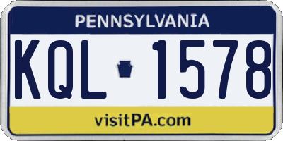 PA license plate KQL1578