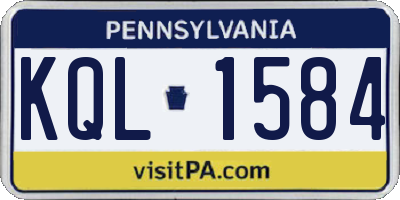 PA license plate KQL1584