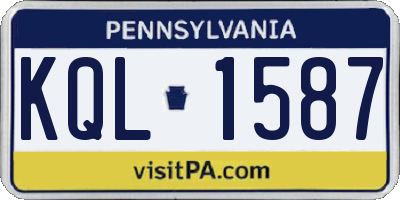 PA license plate KQL1587
