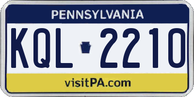 PA license plate KQL2210