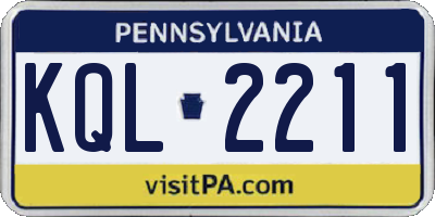 PA license plate KQL2211