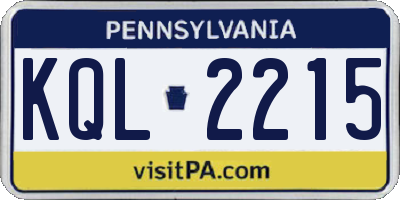 PA license plate KQL2215