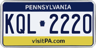 PA license plate KQL2220