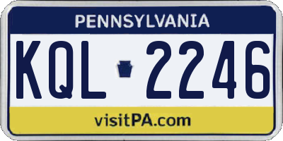 PA license plate KQL2246