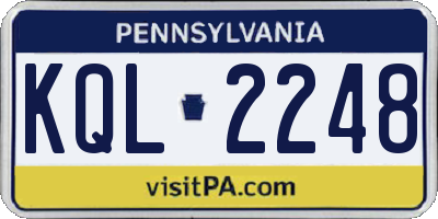 PA license plate KQL2248