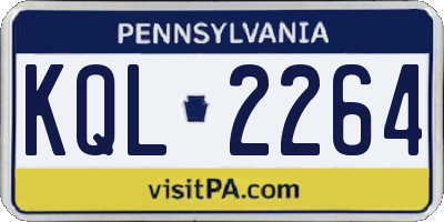 PA license plate KQL2264