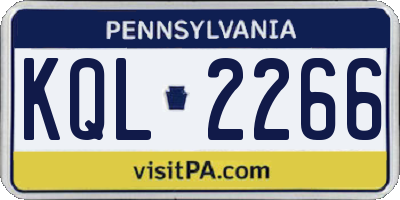 PA license plate KQL2266