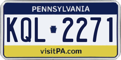 PA license plate KQL2271