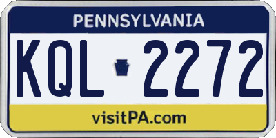 PA license plate KQL2272