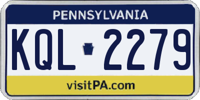 PA license plate KQL2279