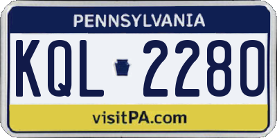 PA license plate KQL2280