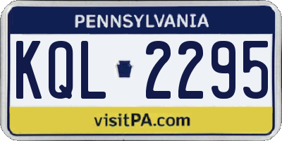 PA license plate KQL2295