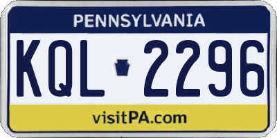 PA license plate KQL2296