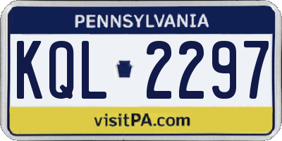 PA license plate KQL2297