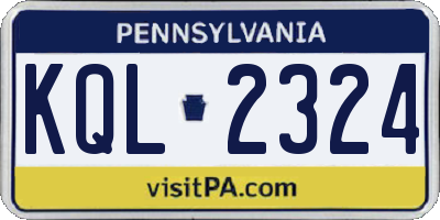 PA license plate KQL2324