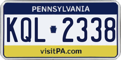 PA license plate KQL2338