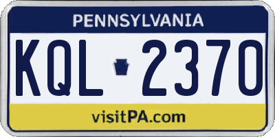 PA license plate KQL2370