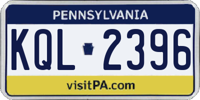 PA license plate KQL2396