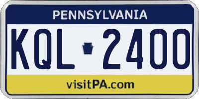 PA license plate KQL2400