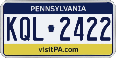PA license plate KQL2422