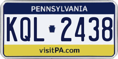 PA license plate KQL2438