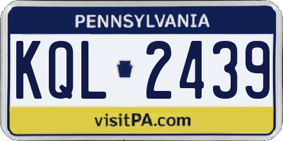PA license plate KQL2439