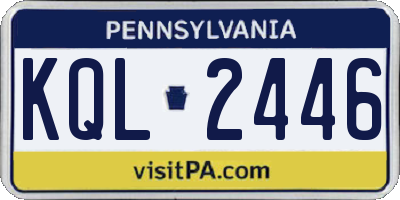 PA license plate KQL2446