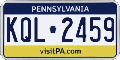 PA license plate KQL2459