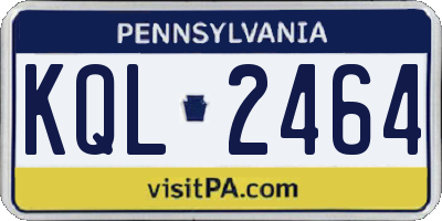 PA license plate KQL2464