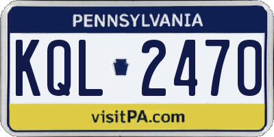 PA license plate KQL2470